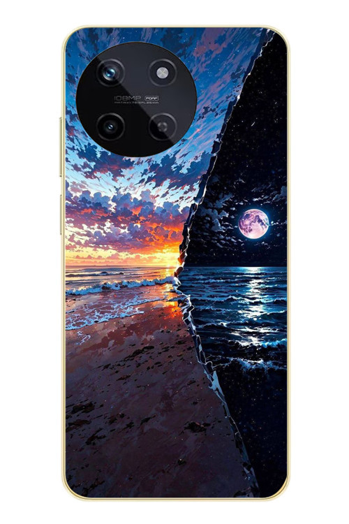 Realme 11 4G Uyumlu Deniz Günbatımı Baskılı Silikon Kılıf