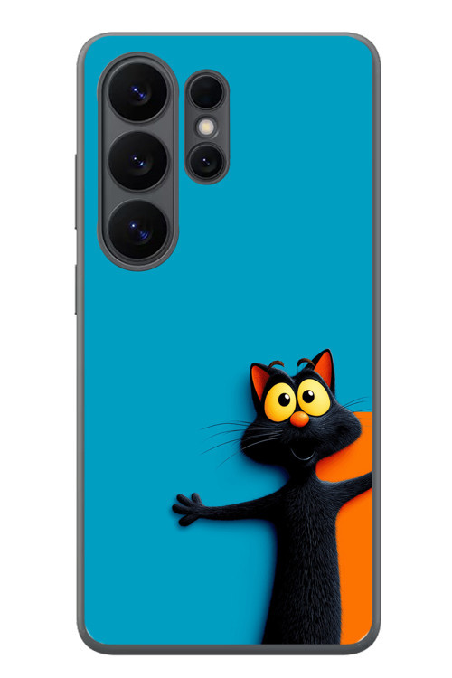 Samsung Galaxy S26 Ultra Uyumlu Kedi Uyarısı Baskılı Silikon Kılıf