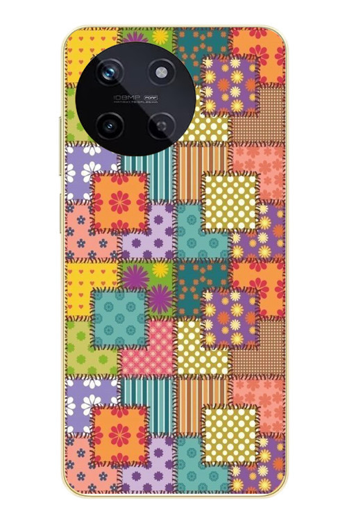 Realme 11 4G Uyumlu Kare Motifleri Baskılı Silikon Kılıf