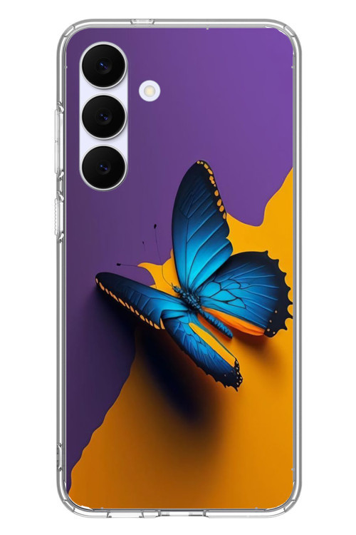 Samsung Galaxy S25 FE Uyumlu Mavi Kelebek Baskılı Silikon Kılıf