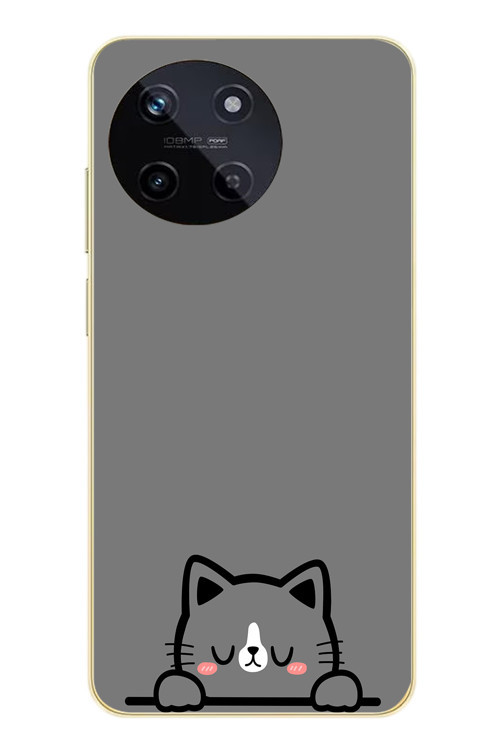 Realme 11 4G Uyumlu Uyuyan Kedi Baskılı Silikon Kılıf