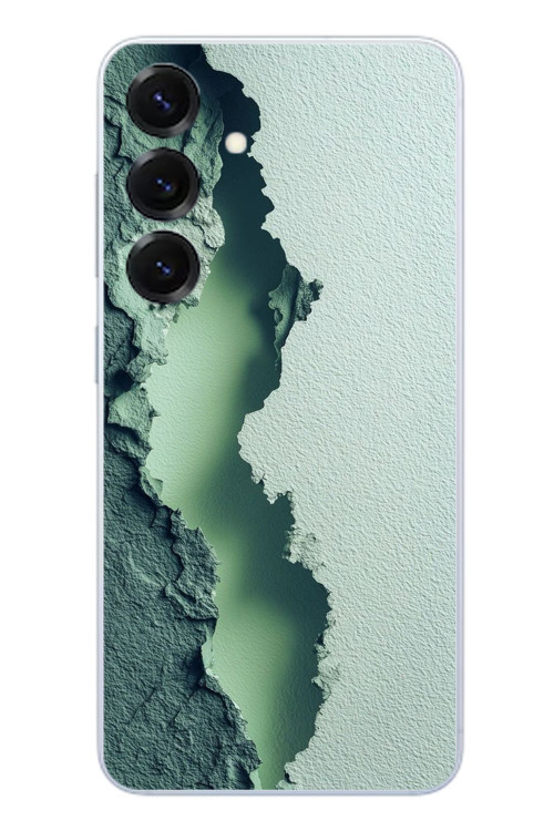 Samsung Galaxy S25 Uyumlu Koyu Yeşil İzler Baskılı Silikon Kılıf