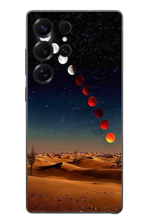 Samsung Galaxy S25 Ultra Uyumlu Ayın Geçişi Baskılı Silikon Kılıf