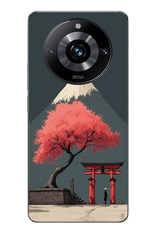 Realme 11 Pro Uyumlu Fuji Dağı Baskılı Silikon Kılıf