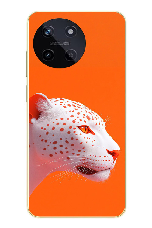 Realme 11 4G Uyumlu Turuncu Kaplan Baskılı Silikon Kılıf