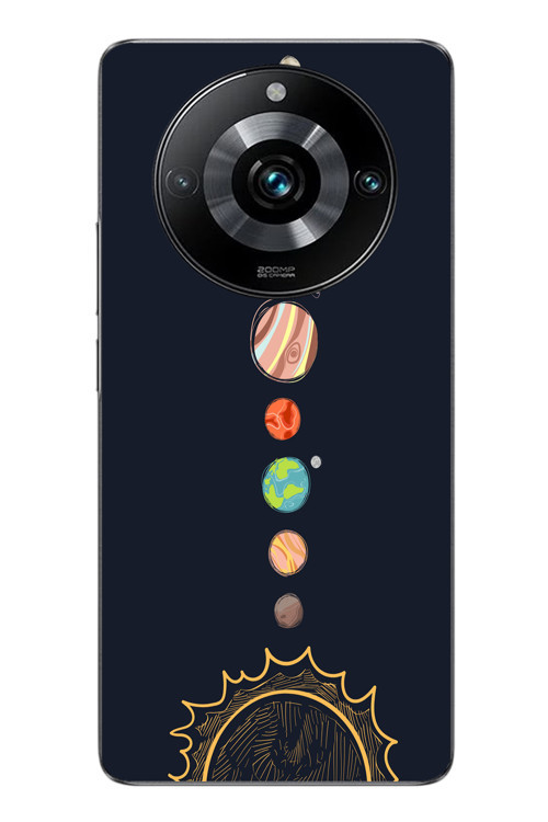 Realme 11 Pro Uyumlu Gezegenler Baskılı Silikon Kılıf