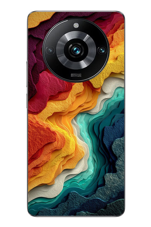 Realme 11 Pro Uyumlu Renk Dalgaları Baskılı Silikon Kılıf