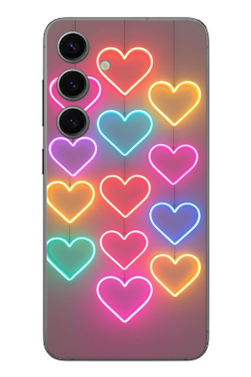 Samsung Galaxy S24 Uyumlu Neon Kalpler Baskılı Silikon Kılıf