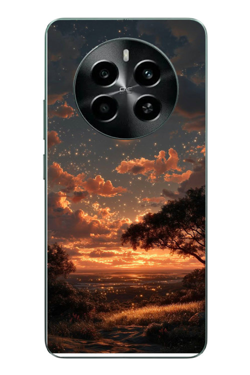 Realme 12 4G Uyumlu Ay Gecesi Baskılı Silikon Kılıf