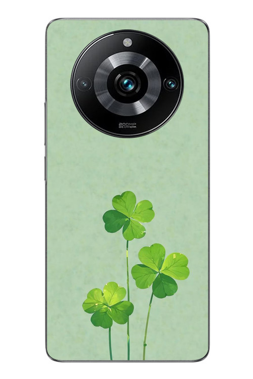 Realme 11 Pro Uyumlu Üçlü Yonca Baskılı Silikon Kılıf
