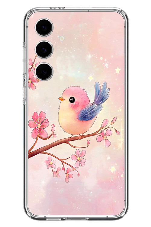 Samsung Galaxy S24 FE Uyumlu Dalda ki Kuş Baskılı Silikon Kılıf