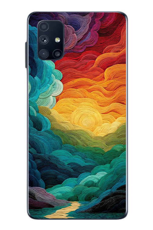 Samsung Galaxy M51 Uyumlu Gün Doğumu ve Batımı Baskılı Silikon Kılıf