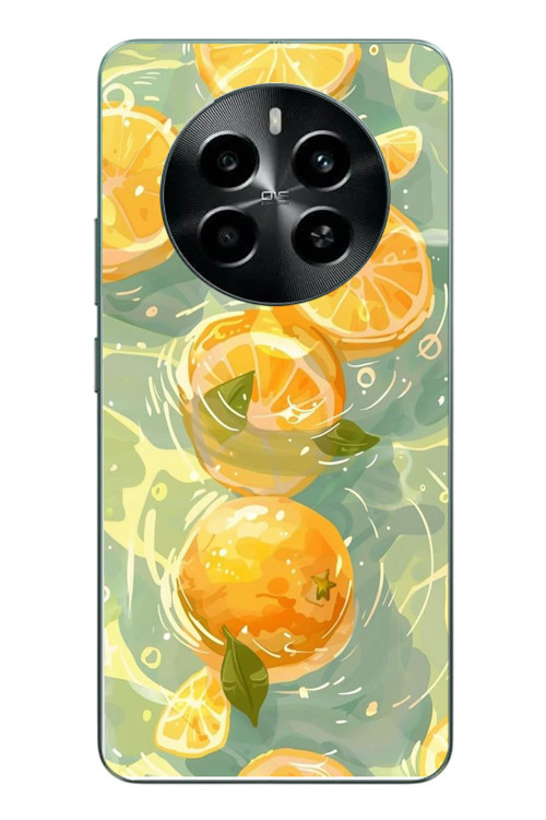 Realme 12 4G Uyumlu Limonlar Pastel Baskılı Silikon Kılıf