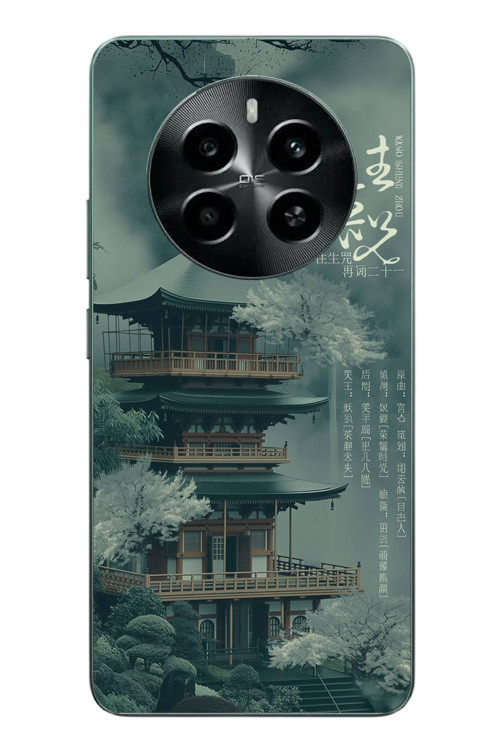 Realme 12 4G Uyumlu Japon Evleri Baskılı Silikon Kılıf