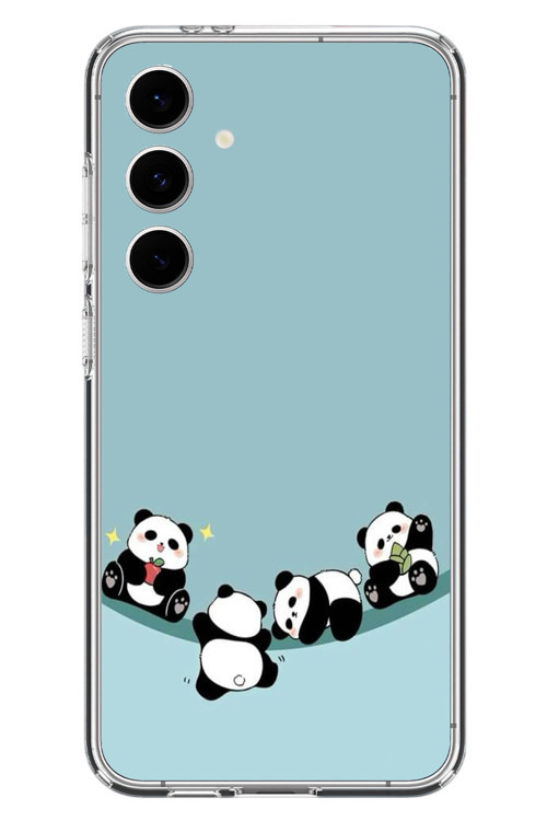 Samsung Galaxy S24 FE Uyumlu Panda Ailesi Baskılı Silikon Kılıf