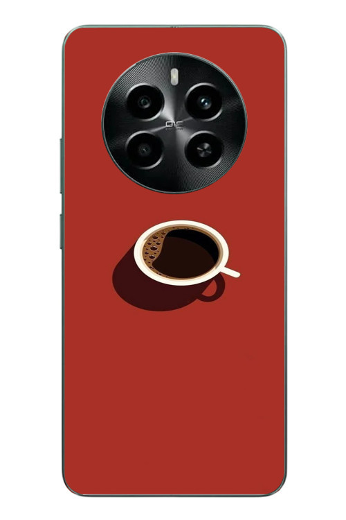 Realme 12 4G Uyumlu Sade Kahve Kupası Baskılı Silikon Kılıf