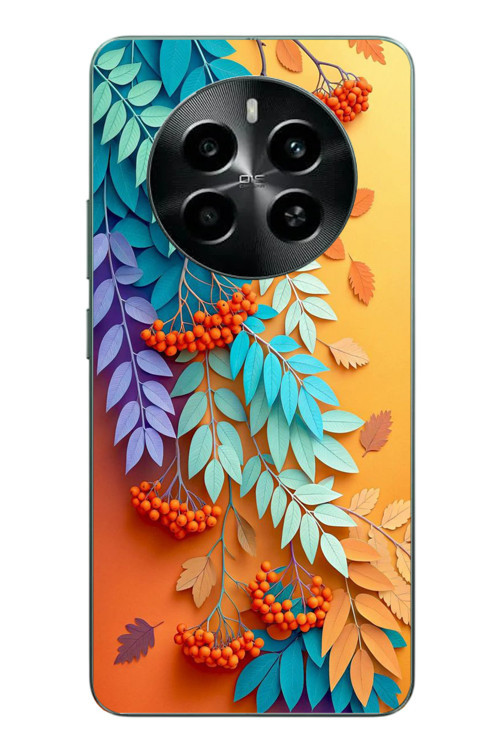 Realme 12 4G Uyumlu Pastoral Çicekler Baskılı Silikon Kılıf