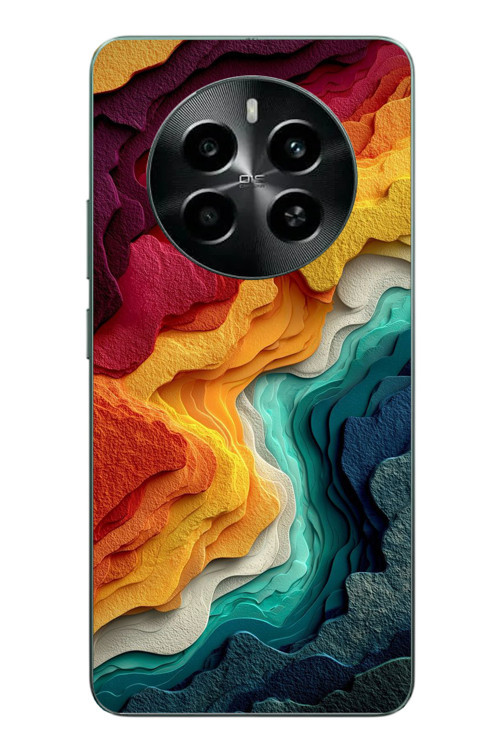 Realme 12 4G Uyumlu Renk Dalgaları Baskılı Silikon Kılıf