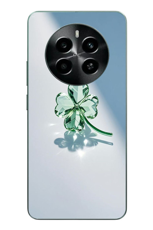 Realme 12 4G Uyumlu Yeşil Yonca Baskılı Silikon Kılıf