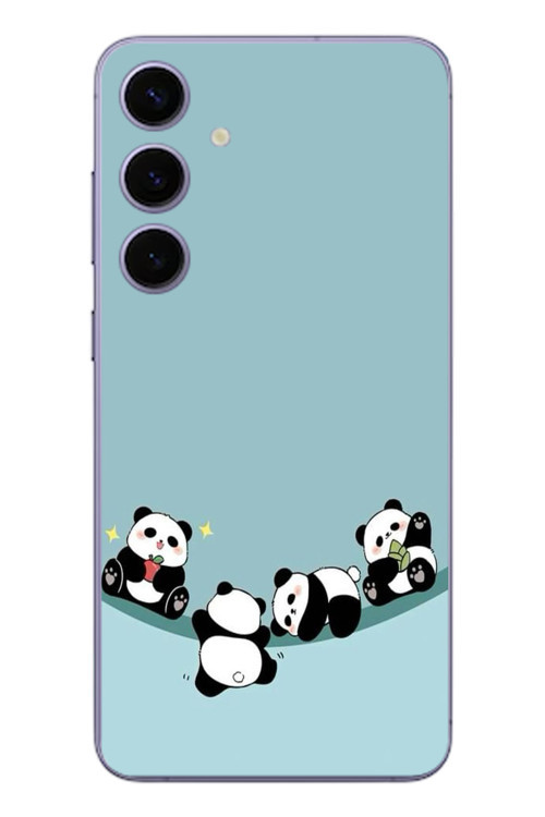 Samsung Galaxy S24 Plus Uyumlu Panda Ailesi Baskılı Silikon Kılıf