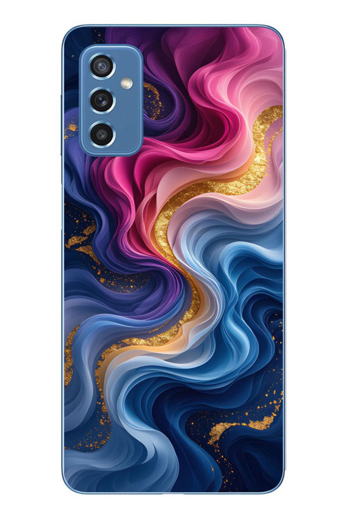 Samsung Galaxy M52 Uyumlu Renk Katranı Baskılı Silikon Kılıf