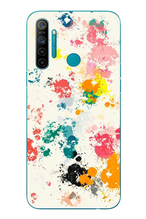 Realme 5i Uyumlu Renkli Boyalar Baskılı Silikon Kılıf