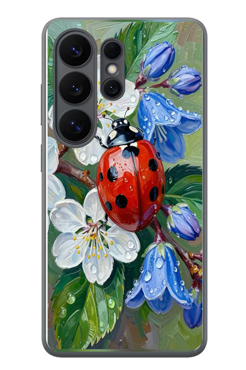 Samsung Galaxy S26 Ultra Uyumlu Uğur Böceği Yağlı Boya Baskılı Silikon Kılıf