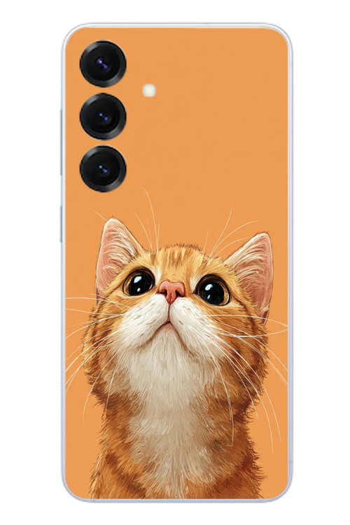 Samsung Galaxy S25 Uyumlu Masum Kedi Baskılı Silikon Kılıf