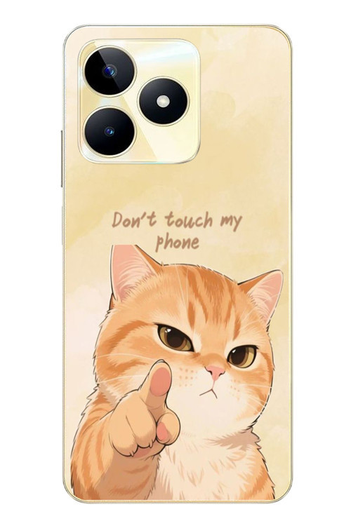 Realme C53 Uyumlu Dont Touch My Phone Baskılı Silikon Kılıf