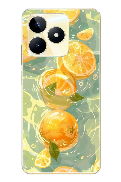 Realme C53 Uyumlu Limonlar Pastel Baskılı Silikon Kılıf