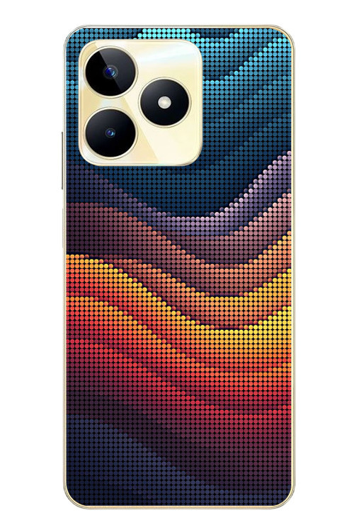 Realme C53 Uyumlu Noktalı Renkler Baskılı Silikon Kılıf