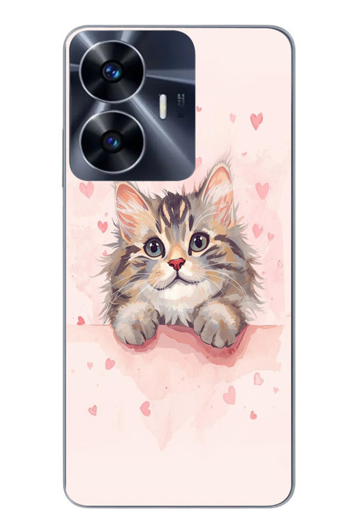 Realme C55 Uyumlu Benim Kedim Baskılı Silikon Kılıf