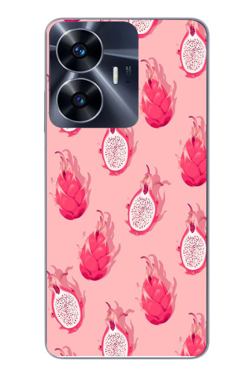 Realme C55 Uyumlu Ejder Meyvesi Baskılı Silikon Kılıf