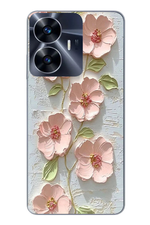 Realme C55 Uyumlu Gül Kurusu Baskılı Silikon Kılıf