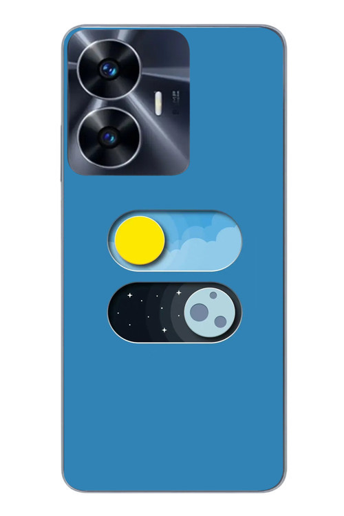 Realme C55 Uyumlu Gece Gündüz Geçiş Baskılı Silikon Kılıf