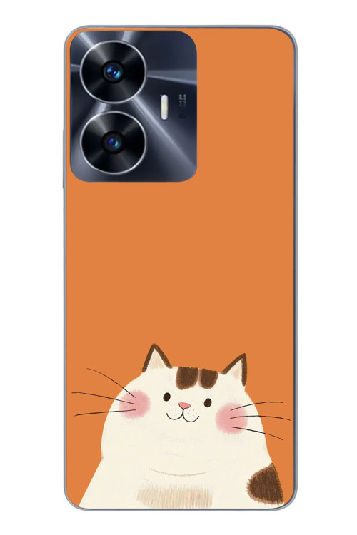 Realme C55 Uyumlu Kedi Baskılı Silikon Kılıf