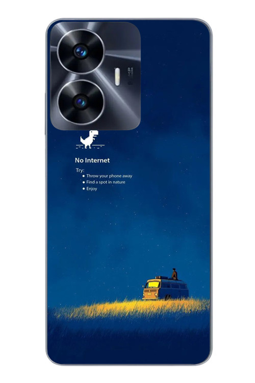 Realme C55 Uyumlu İnternet Yok Baskılı Silikon Kılıf