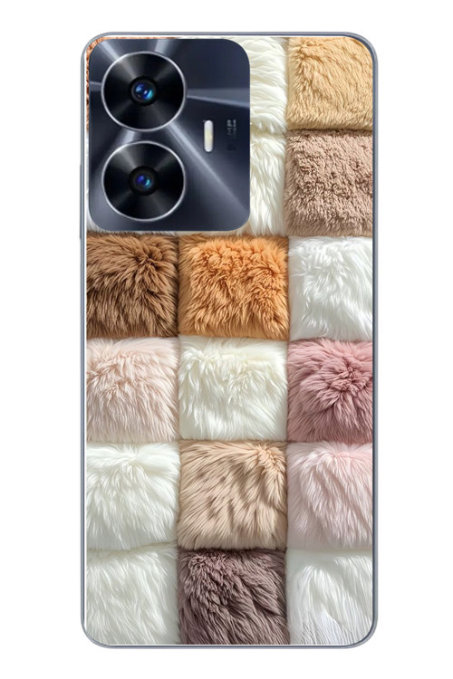 Realme C55 Uyumlu Pofuduk Desenler Baskılı Silikon Kılıf