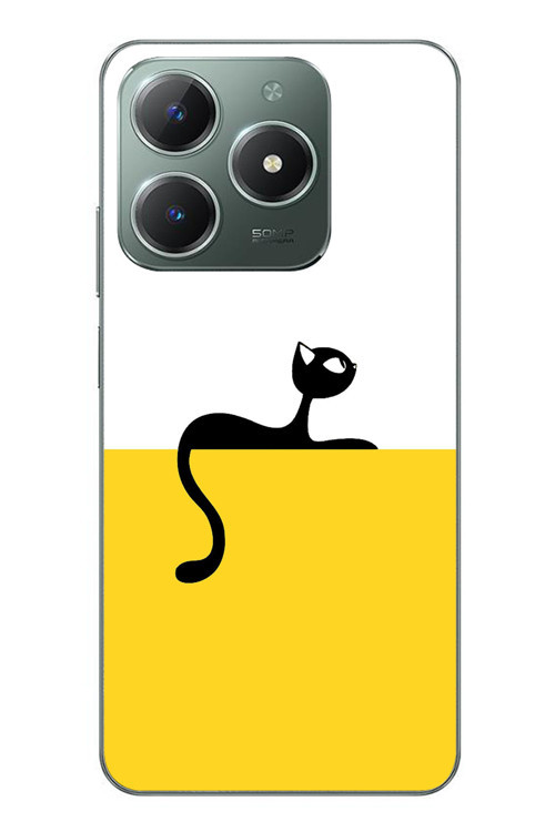 Realme C61 Uyumlu Dişi Kedi Baskılı Silikon Kılıf