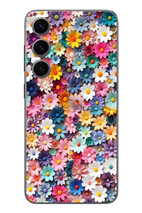Samsung Galaxy S24 Uyumlu Pastel Çiçekler Baskılı Silikon Kılıf
