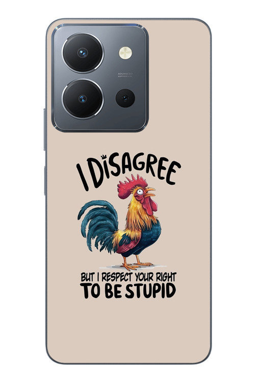 Vivo Y36 Uyumlu I Disagree Baskılı Silikon Kılıf
