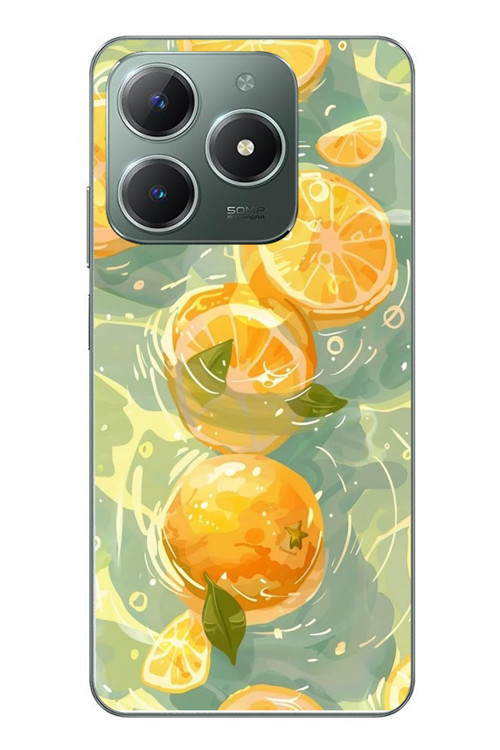 Realme C61 Uyumlu Limonlar Pastel Baskılı Silikon Kılıf