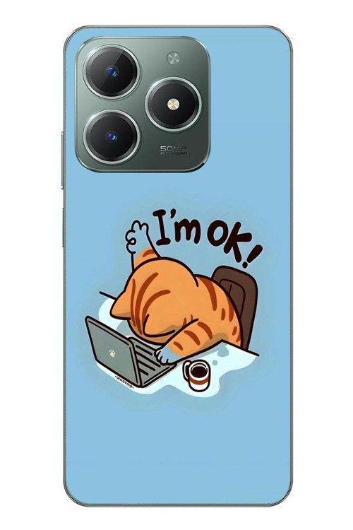 Realme C61 Uyumlu l'M Ok Baskılı Silikon Kılıf