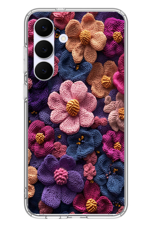 Samsung Galaxy S25 FE Uyumlu Çiçek Örgüsü Baskılı Silikon Kılıf