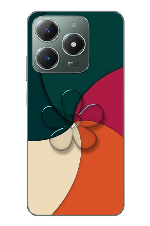 Realme C61 Uyumlu Modern Yonca Renkleri Baskılı Silikon Kılıf
