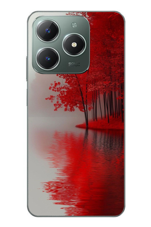 Realme C61 Uyumlu Sonbahar Gölü Baskılı Silikon Kılıf