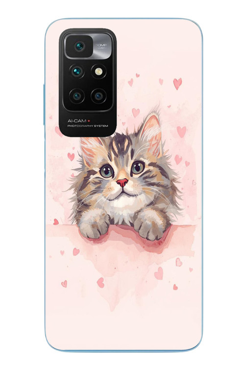 Redmi 10 2022 Uyumlu Benim Kedim Baskılı Silikon Kılıf