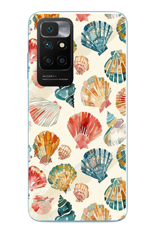 Redmi 10 2022 Uyumlu Deniz İncileri Baskılı Silikon Kılıf