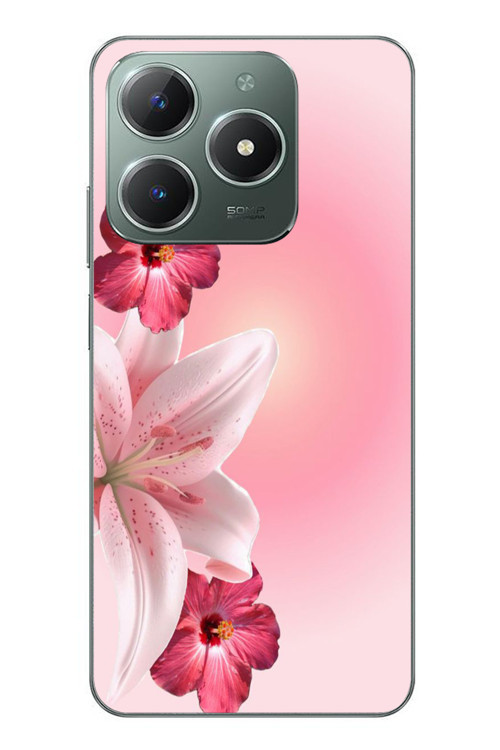 Realme C61 Uyumlu Tematik Çiçek Baskılı Silikon Kılıf