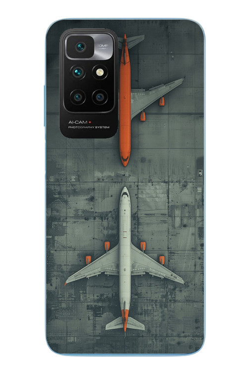 Redmi 10 2022 Uyumlu İki Uçak Baskılı Silikon Kılıf